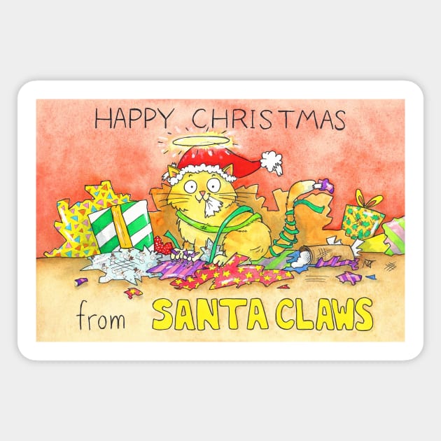 Happy Christmas from Santa Claws Sticker by nicolejanes